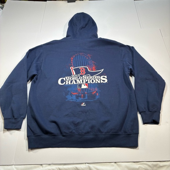 Majestic Vtg Boston Red Sox 2013 World Series Full Zip Jacket Blue Size Mens XL - Picture 4 of 10